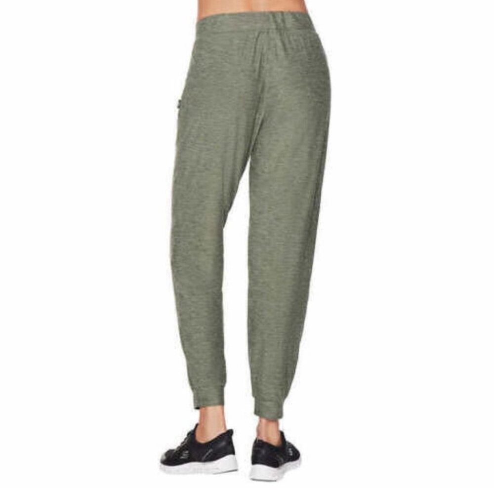 Women's Skechers Go Walk lightweight soft brushed joggers olive green pockets - Picture 4 of 13